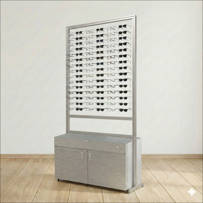 Floor-Top Optical Display ASIS DW with 90 Frame Capacity with Silver Cabinet