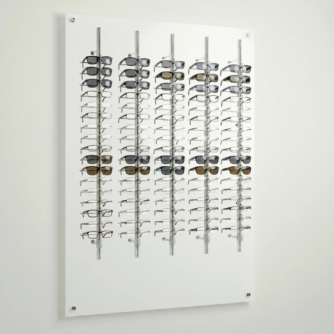 Wall Optical Display Panel with Open or Locking Rods  43.5" x 78.75" - AP-11-20 Acrylic