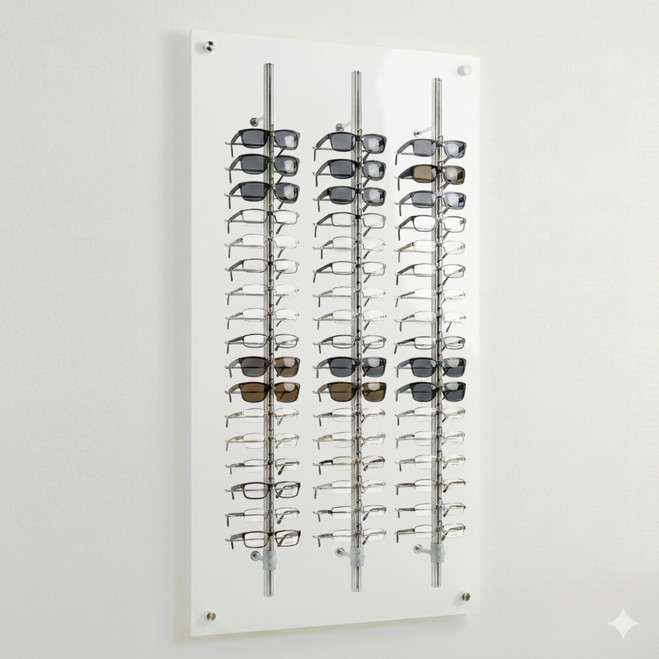 Wall Optical Display Panel with Open or Locking Rods - 27.5"  x 55"-AP-7-14 Acrylic
