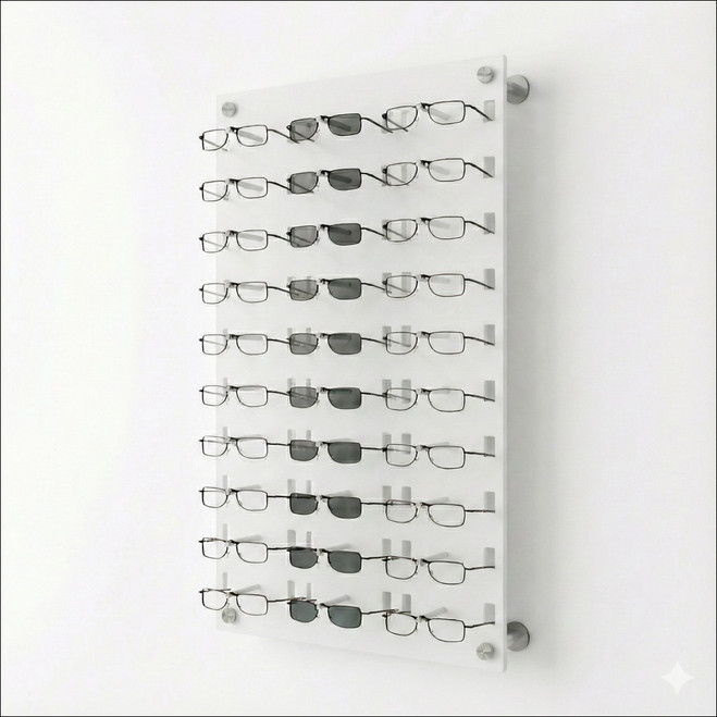 Wall-Mount  Optical Display Acrylic Frame Board  - 31.75 inch (H) - DW.31.30 - Capacity: 30 Frames