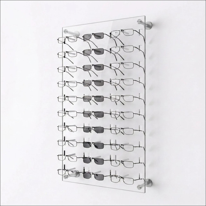 Wall-Mount  Optical Display Acrylic Frame Board  - 31.75 inch (H) - DW.31.30 - Capacity: 30 Frames