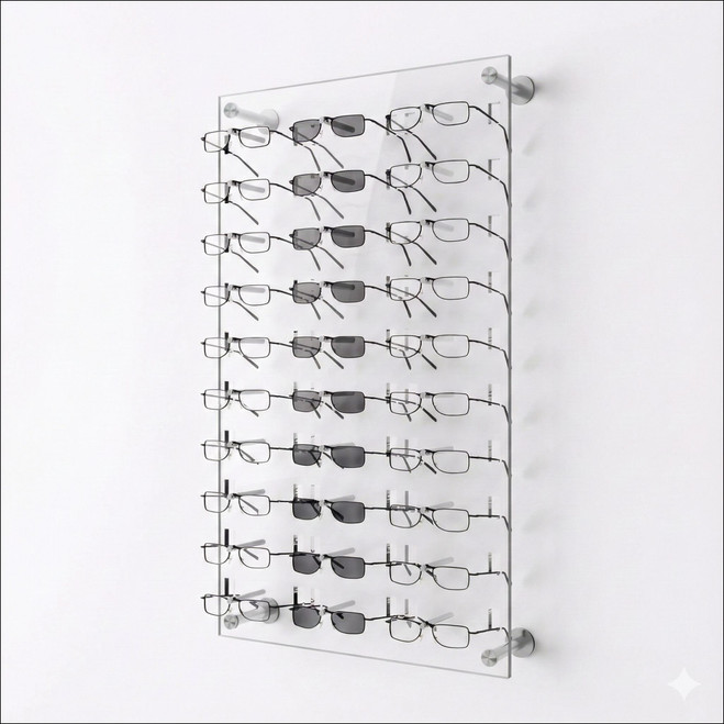 Sunglass Display for Wall-Mounting - DW.31.30.SUN -  31.75 inch (H) [Capacity: 30 Sunglasses]
