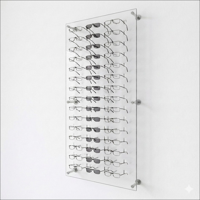 Sunglass Display for Wall-Mounting - DW.31.45.SUN - 47.5 inch (H) [Capacity: 45 Sunglasses]