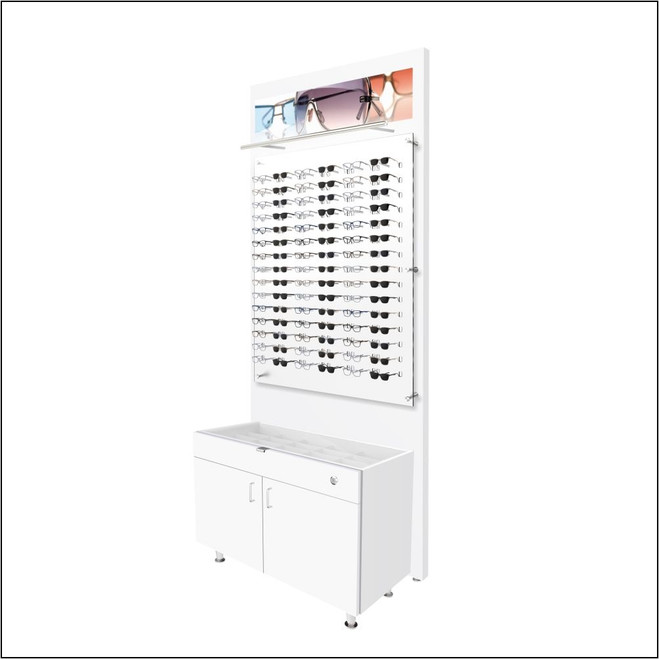 Lit Back Panels with Optional GlassTop Optical Cabinets - For DW-31-90 Panels.