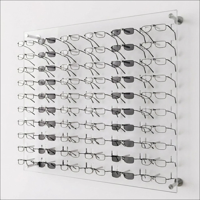 Sunglass Display for Wall-Mounting - DW.31.60.SUN - 31.75 inch (H) [Capacity: 60 Sunglasses]