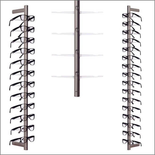 Open 12 or 16 Positions Optical Frame Display Rod - Custom Colors