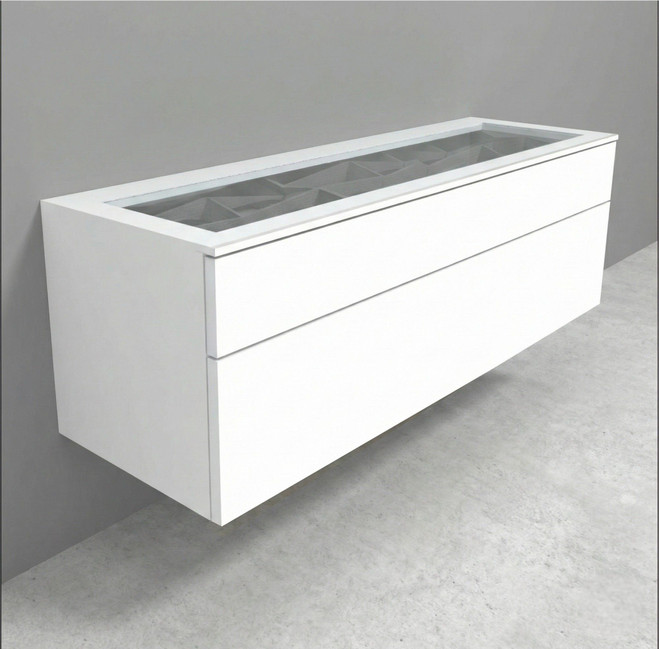 Luxury Wall Mount Glass-Top Optical Display Cabinets - 47.25" Wide