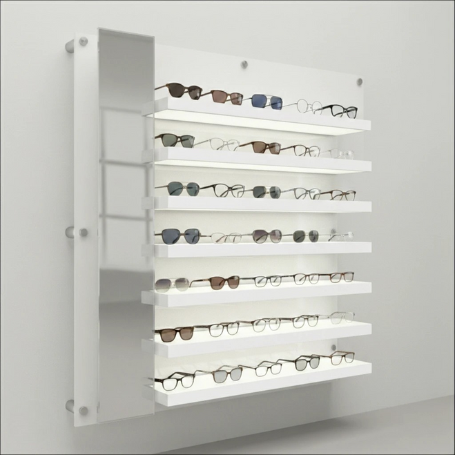 DWL31-105 Top LED  Optical Frame Display Shelves with Left Mirror