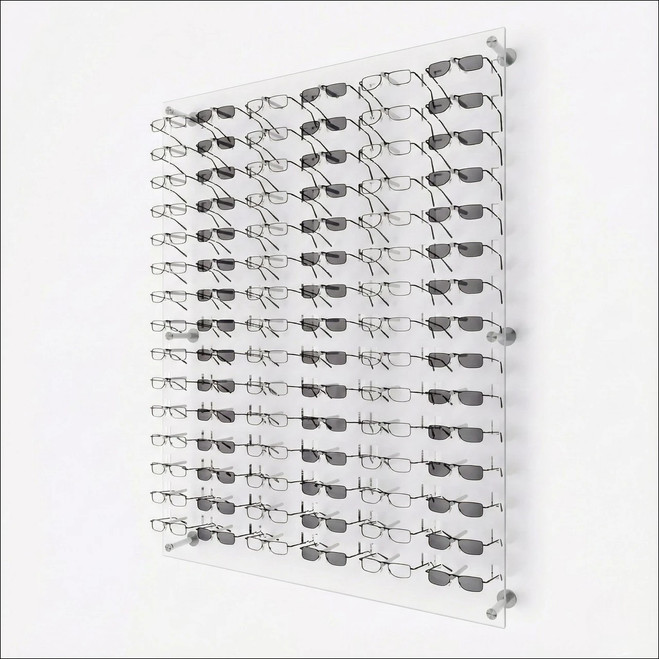 Wall Mount Optical Display Panel - Polycarbonate Pins - 47.5 inch (H) - DWL.31.90 - Capacity: 90 Frames