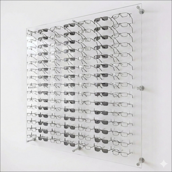 Wall Mount Optical Display Panel - Polycarbonate Pins - 47.5 inch (H) - DWL.31.105 - Capacity: 105 Frames