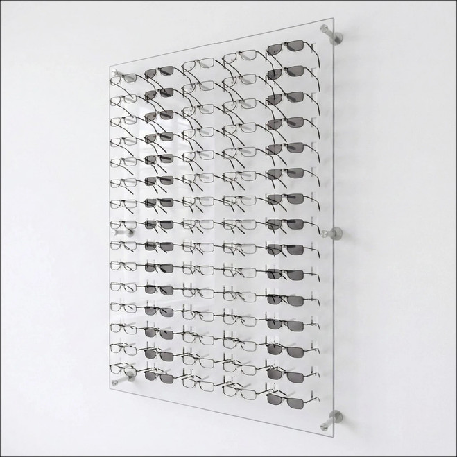 Wall-Mount Optical Display Acrylic Frame Board - 47.5 inch (H) - DWL.31.75 - Capacity: 75 Frames