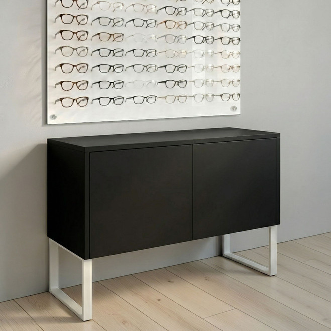 Quick-Ship 36.5" Floor-Top Optical Cabinet – Black