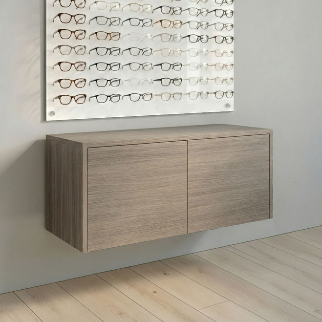 Quick-Ship 36.5" Wall-Mount Optical Cabinet – Iron Oak
