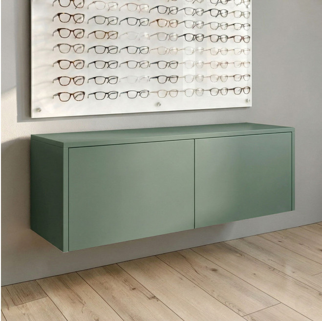 Quick-Ship 47.5" Wall-Mount Optical Cabinet – Evergreen Mist