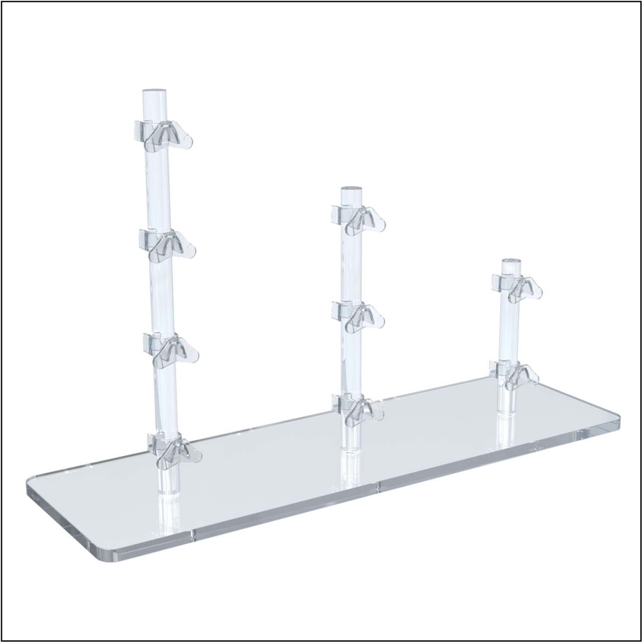 Triangular Risers Triple Optical Frame Display Risers with 1x 2-3-4 Triangular Clips in a ...
