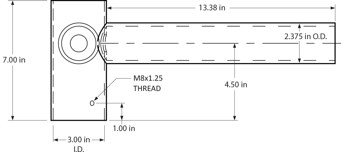 Tenon Dimensional Drawing