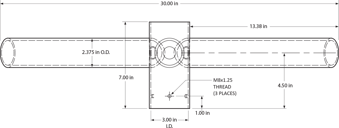 Spoke Bracket with 3 Arms at 120 Degrees