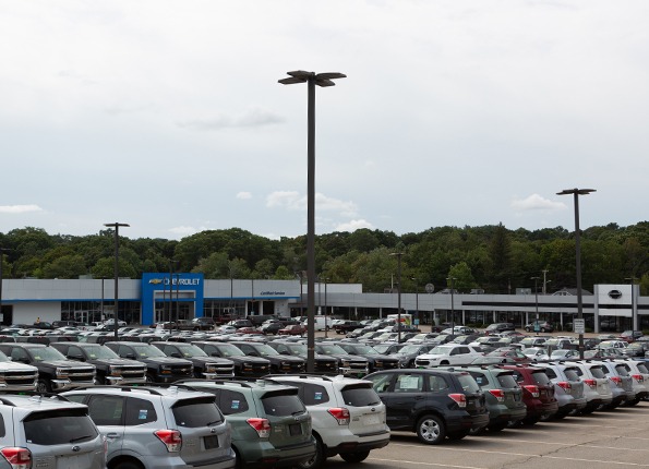 LightMart LED Fixtures and Light Poles at a Chevrolet Dealership 