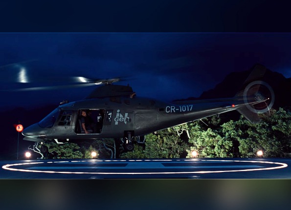 The Jurassic World Helipad features LightMart LED Lights and Poles