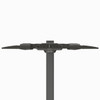 Light Pole Kit with Three LED Area Lights, Selectable Wattage 80/100/120/150 & Color Temperature, 10-25 Foot Pole Height Options - Side View