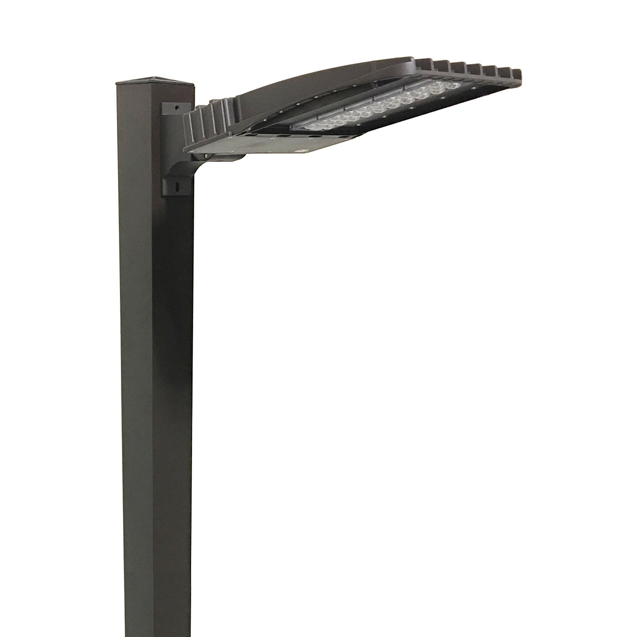 12 Foot Square Straight Aluminum Direct Burial Light Pole with Single