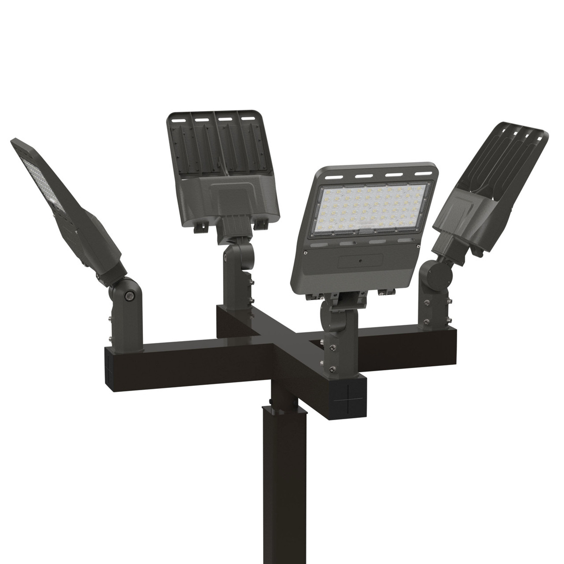Light Pole Kit with Four Adjustable LED Lights, Selectable Wattage 100