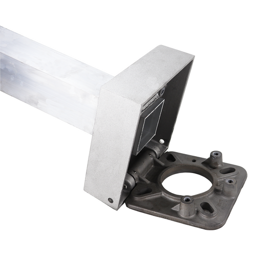 Square Hinged Base Aluminum Light Pole 18 ft 5 in Hinged Base