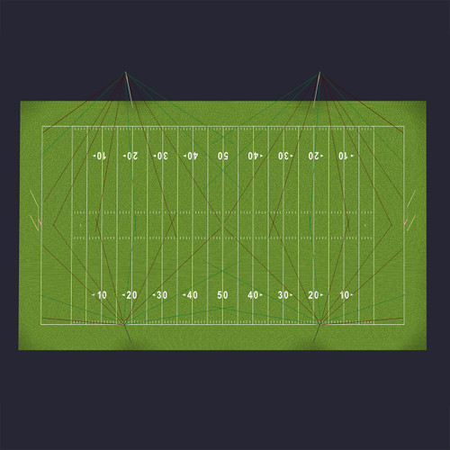 LED Lighting System For Football Field Four Light Poles and Forty LED Sport Lights