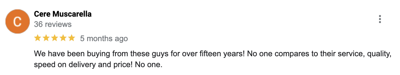 Reviews about great price and quality