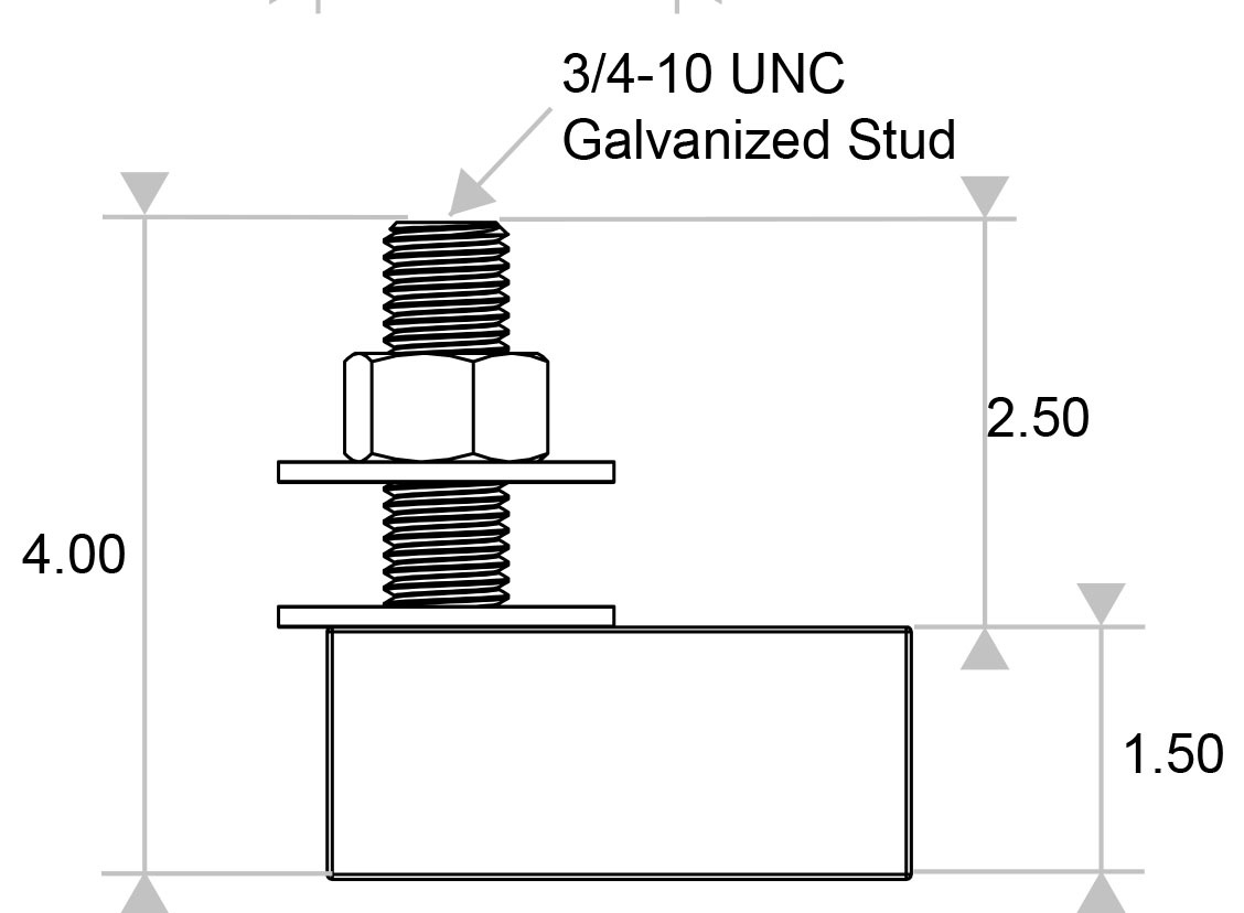 ABA34 Galvanized Stud