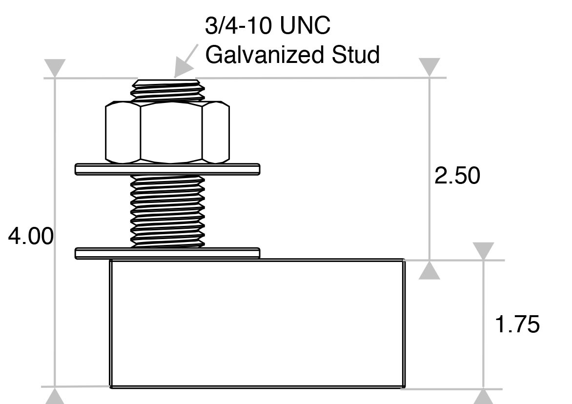 ABA175 Galvanized Stud