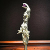 Sterling Silver Swizzle Stick of a Toucan and an Amethyst Ball