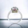  14K Gold Ruby and Diamond Ring, Double Diamond Halo 