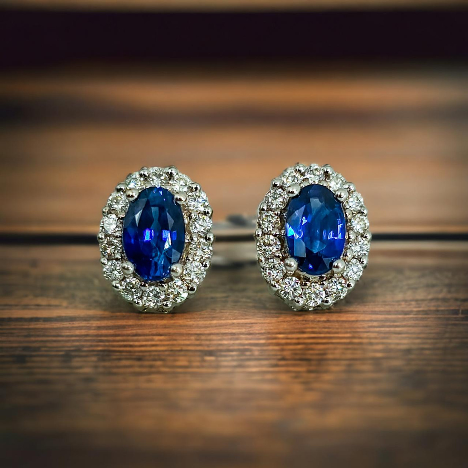 14k Yellow Gold Blue Sapphire And Diamond Drop Earrings #103423 - Seattle  Bellevue | Joseph Jewelry