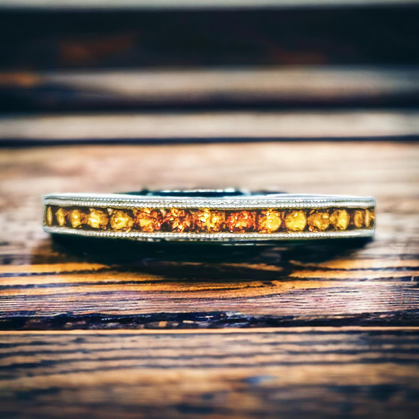  14K White Gold Citrine Band 