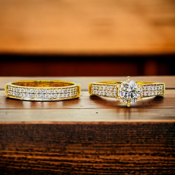  Diamond Wedding Set in 14K Gold 