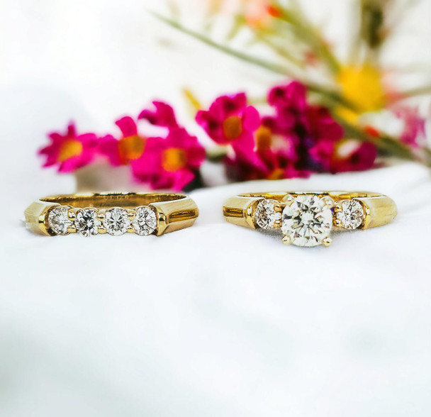  14K Diamond Wedding Set 