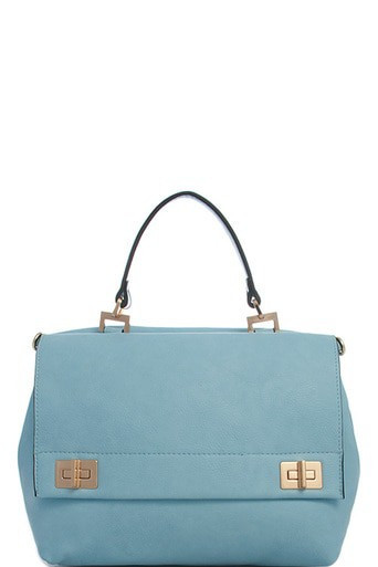 Double Sided Satchel Handbag Blue - Out Of My Kloset Boutique