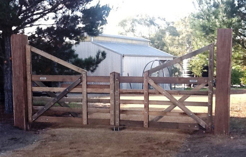 Double Ranch Gates - hardwood posts