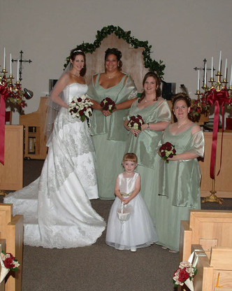 2005 Becky with Bridesmaids & Flower Girl
