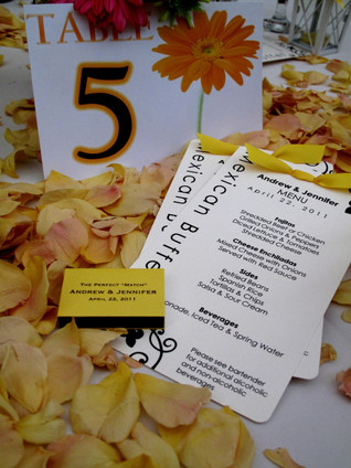 Andy & Jen's Table Decorations