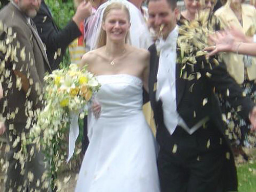 Julia and Aaron Wedding Petal Toss