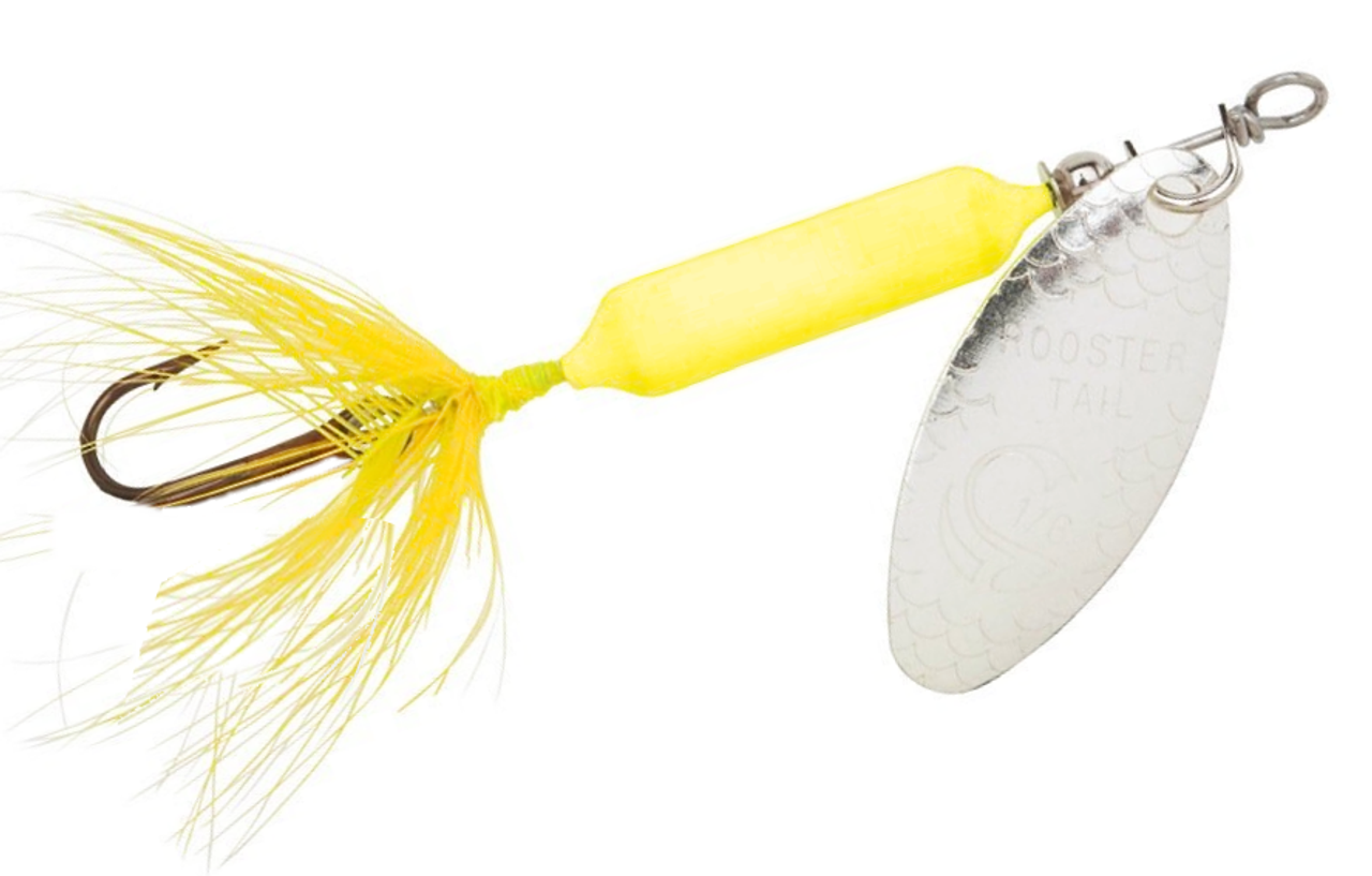 Worden's Rooster Tail 1/24oz Single Hook: Silver Yellow - Vimage