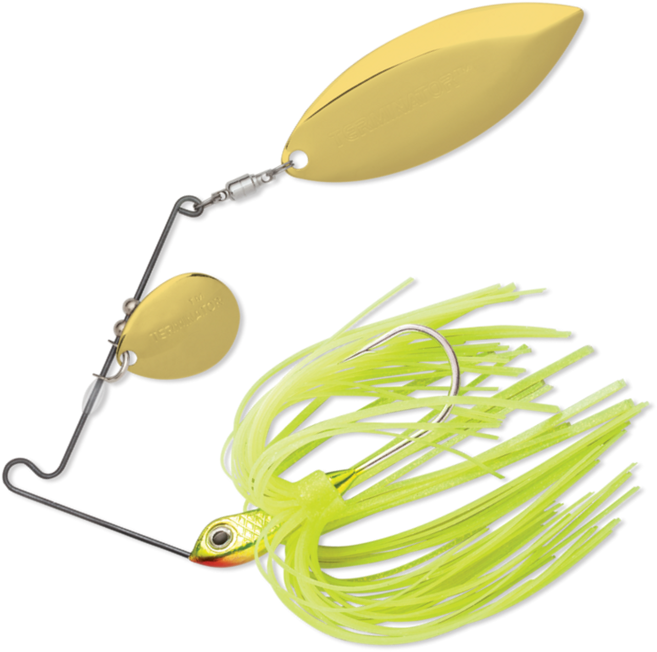 Terminator Super Stainless Spinnerbait 3/8oz Tandem Gold: Sharp Chartreuse  - Vimage Outdoors