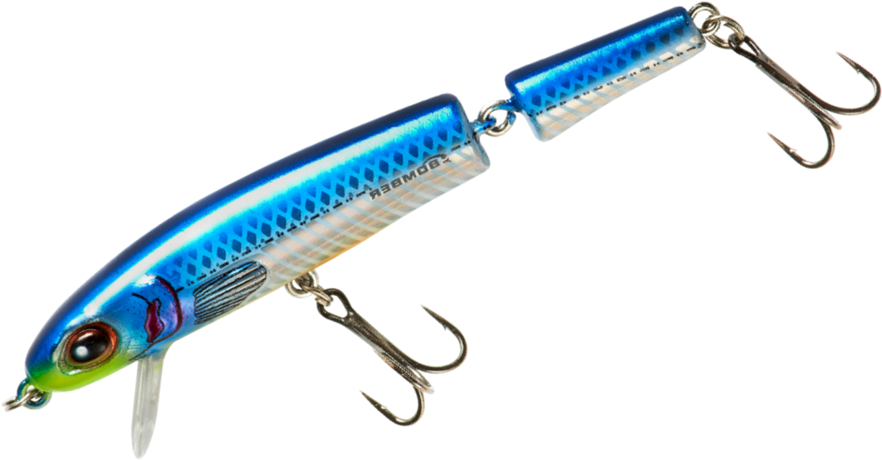 Bomber Jointed Wake Minnow 4 1/2: Baby Blue Fish