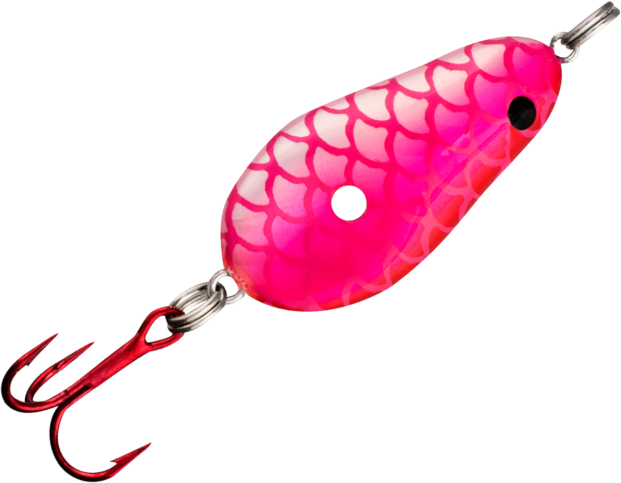 Lindy Glow Spoon 1/4oz: Pink Scale - Vimage Outdoors