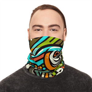 Vimage Outdoors Lightweight Summer Neck Gaiter: Rainbow Trout Art Deco Style Vimage Outdoors Lightweight Summer Neck Gaiter: Rainbow Trout Art Deco Style