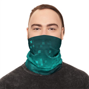 Vimage Outdoors Lightweight Summer Neck Gaiter: Teal Mega PIxels Vimage Outdoors Lightweight Summer Neck Gaiter: Teal Mega PIxels