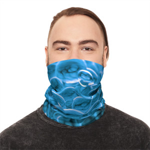 Vimage Outdoors Lightweight Summer Neck Gaiter: Blue Bubbles Vimage Outdoors Lightweight Summer Neck Gaiter: Blue Bubbles