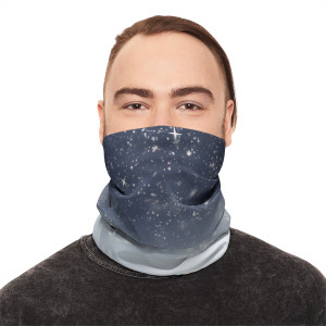 Vimage Outdoors Heavyweight Winter Neck Gaiter With Drawstring: Starry Snowy Night Vimage Outdoors Heavyweight Winter Neck Gaiter With Drawstring: Starry Snowy Night